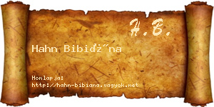Hahn Bibiána névjegykártya
